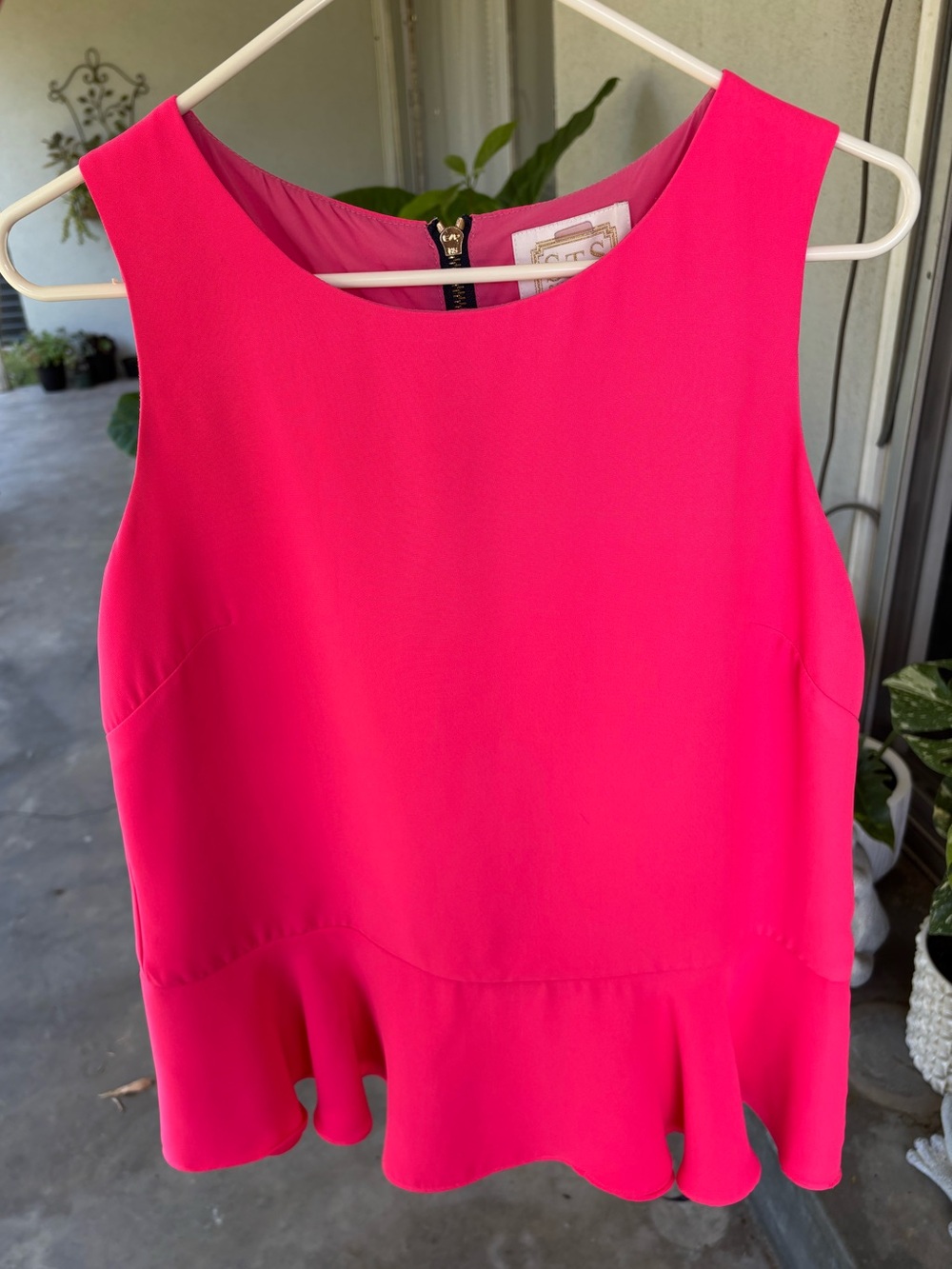 Sail to Sable Highlighter Pink Peplum Tank Top